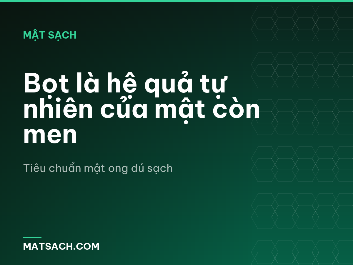 Bọt là hệ quả tự nhiên của mật còn men